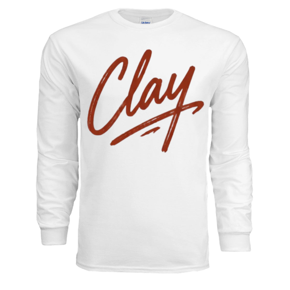 WHITE - G240 - FRONT Clay Adult Long Sleeve T-Shirt