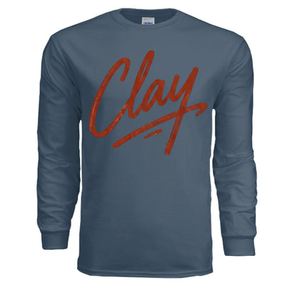 INDIGO BLUE - G240 - FRONT Clay Adult Long Sleeve T-Shirt