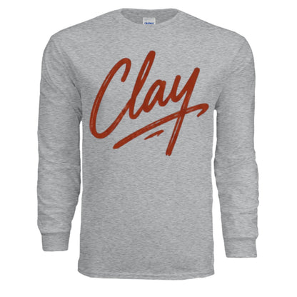 SPORT GREY - G240 - FRONT Clay Adult Long Sleeve T-Shirt