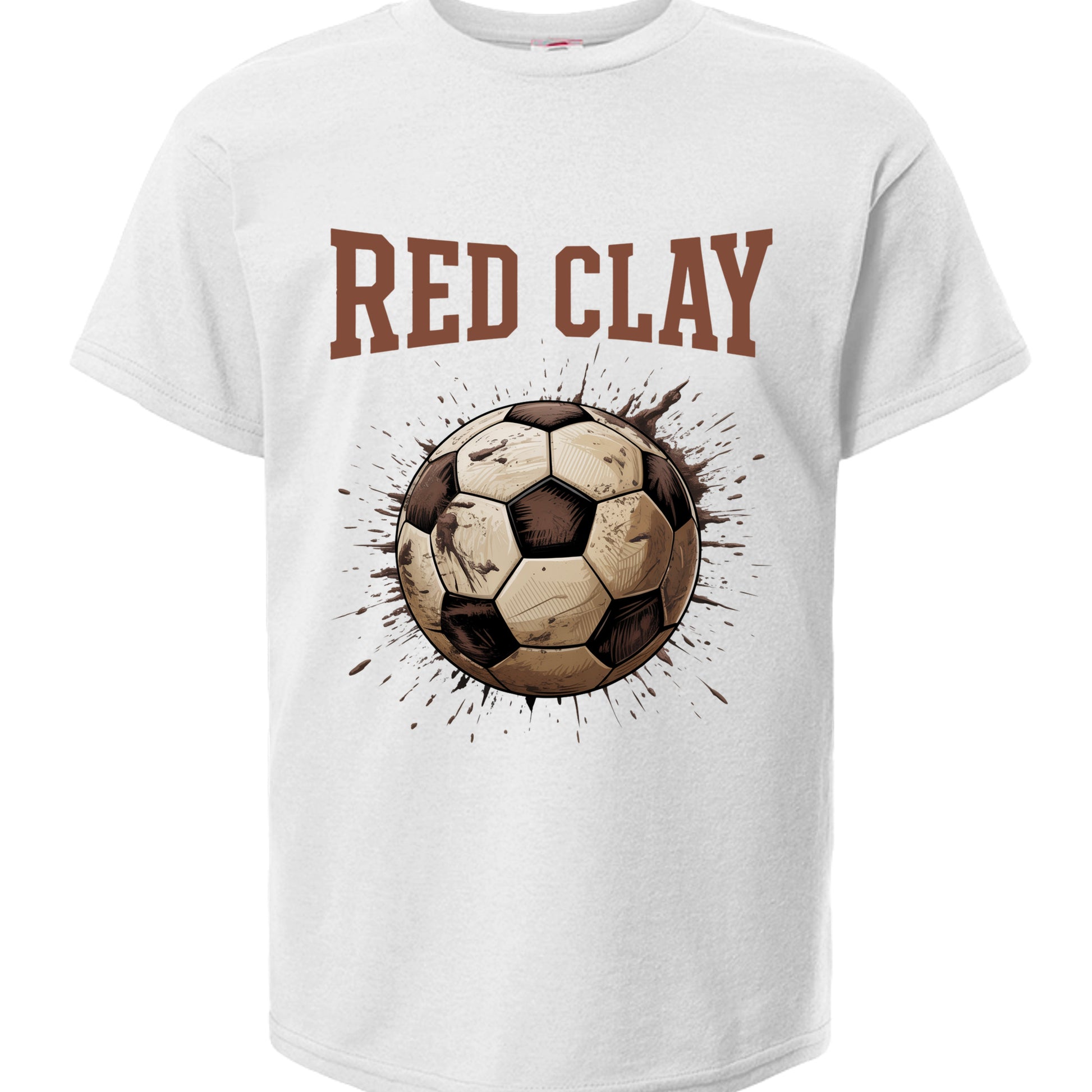 WHITE - 5480 - FRONTYouth Muddy Soccer Ball T