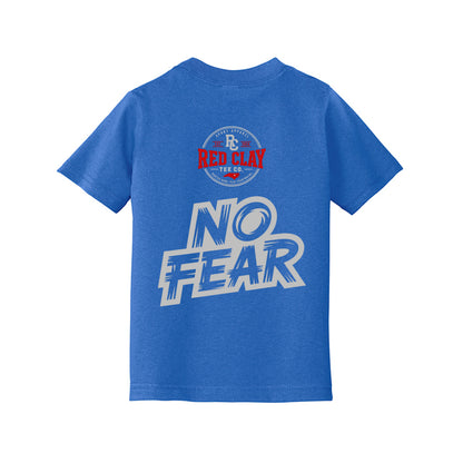 Carolina Proud No Fear Toddler Tee featuring a navy shirt with the Carolina map and bold text.