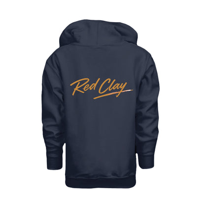 Teamwork Is the Dreamwork Youth Hoodie featuring bold graphics on a navy background.