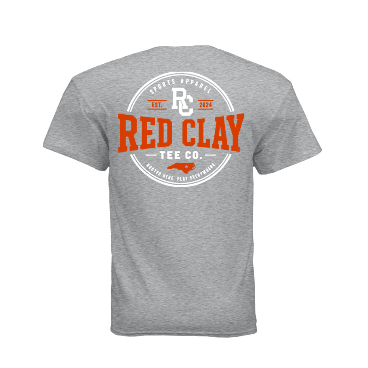 Adult basketball Blast graphic tee featuring a bold basketball graphic exploding on a blue shirt.