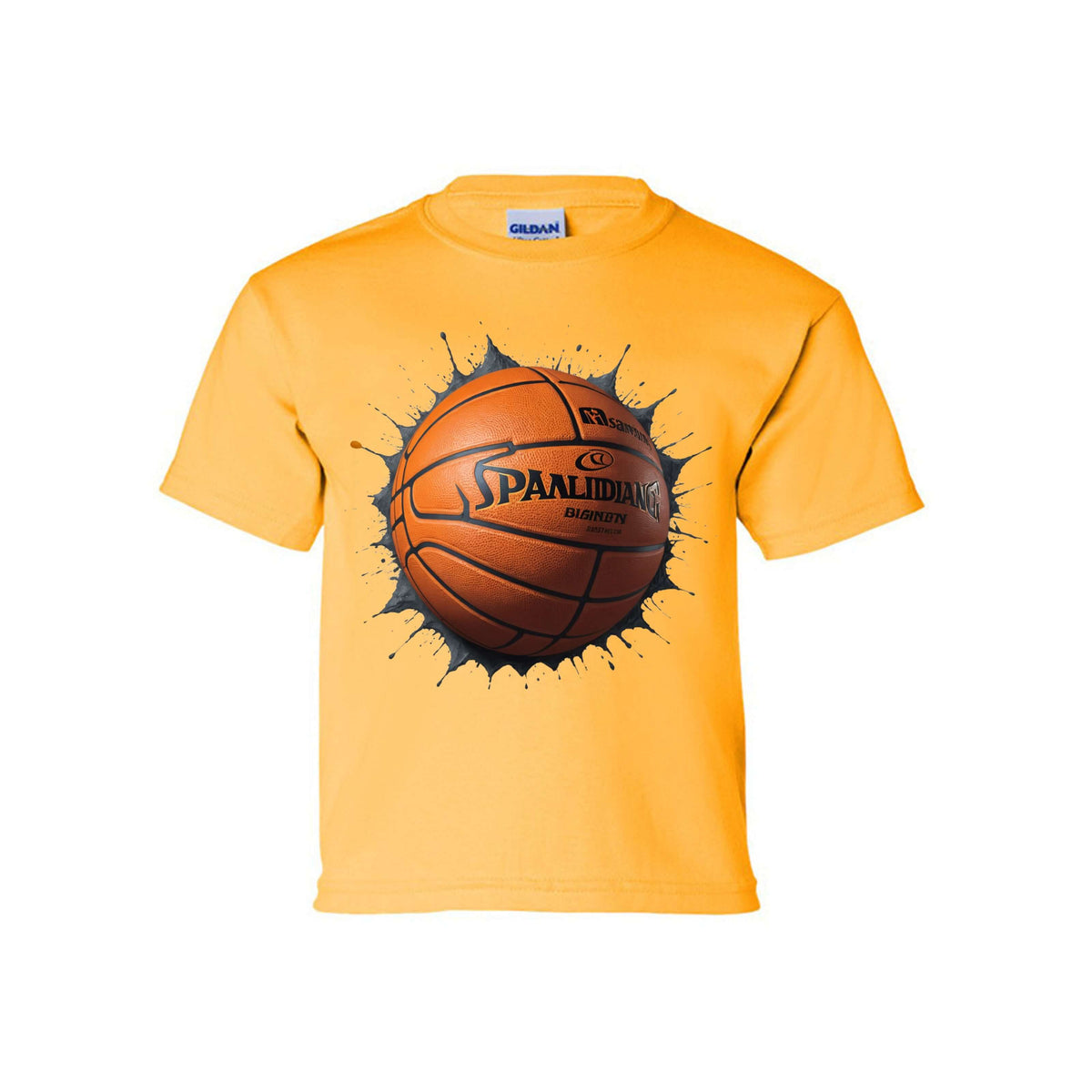 Basketball Blast Youth Basketball Tee featuring a bold basketball graphic from Red Clay Tee Company.