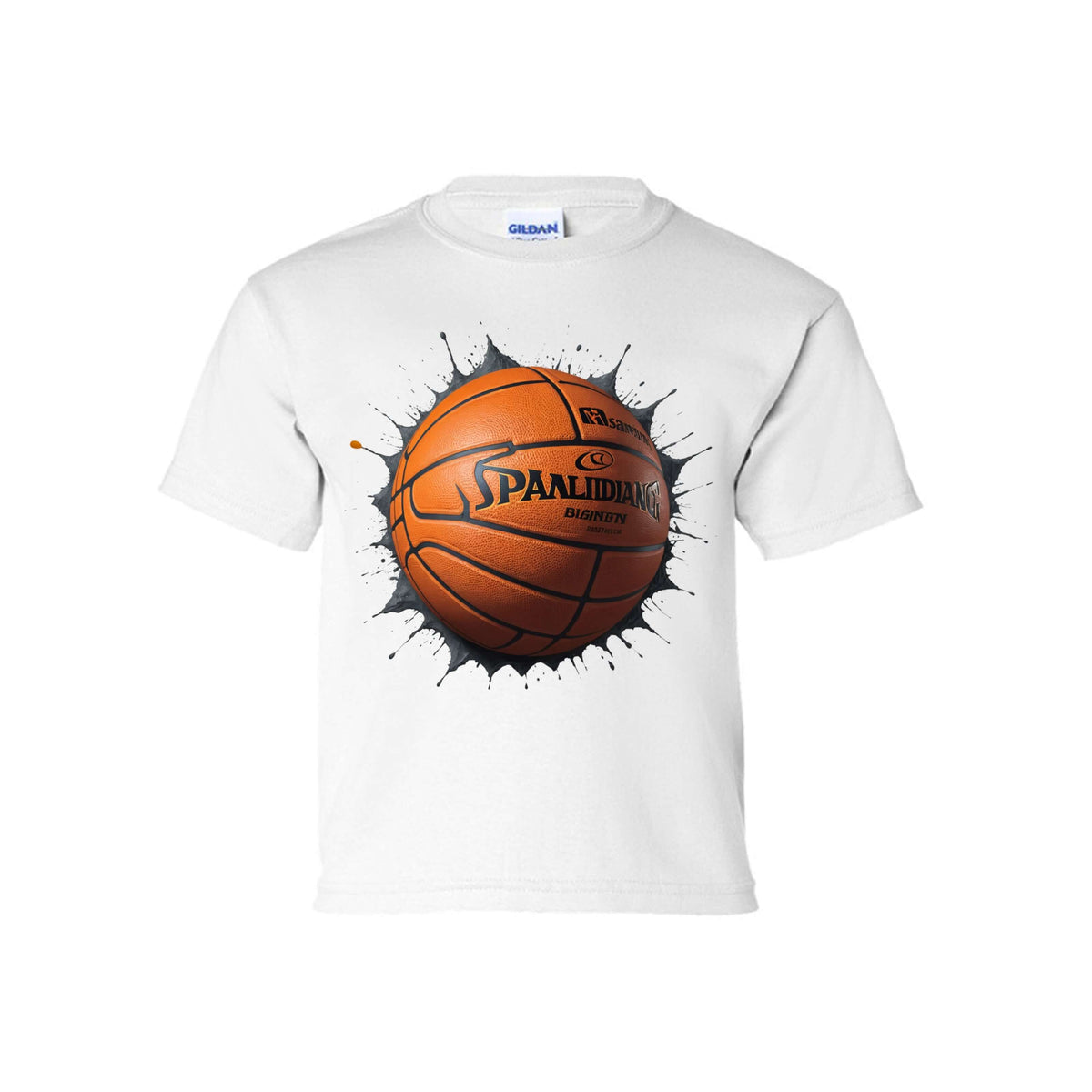 Basketball Blast Youth Basketball Tee featuring a bold basketball graphic from Red Clay Tee Company.
