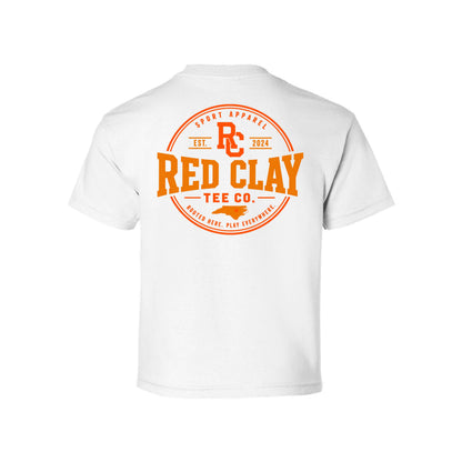 Basketball Blast Youth Basketball Tee featuring a bold basketball graphic from Red Clay Tee Company.
